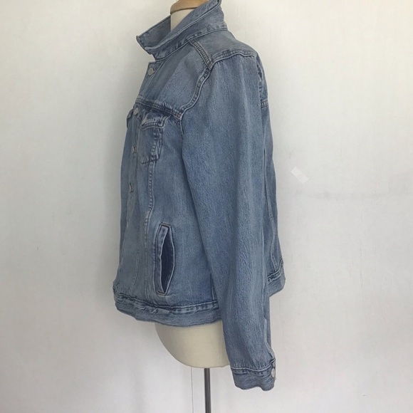 Lucky Brand trucker style denim crystal lake wash jean jacket spring 2020 1X - Picture 2 of 11